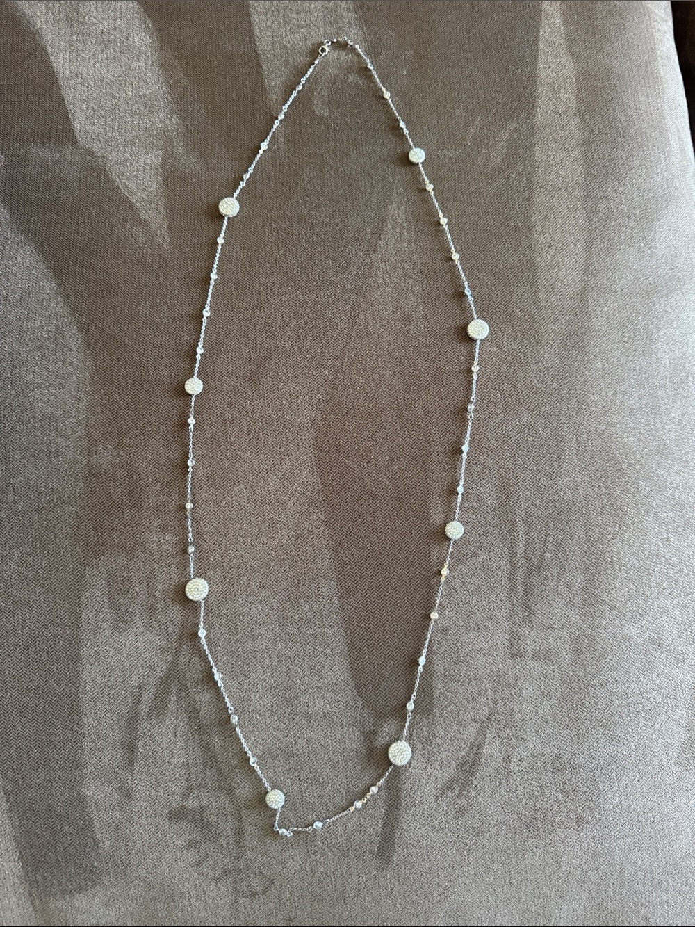 Lanciani long silver necklace like new.